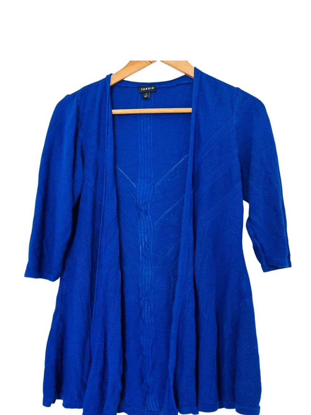 torrid Cobalt Open-Front Knit Cardigan